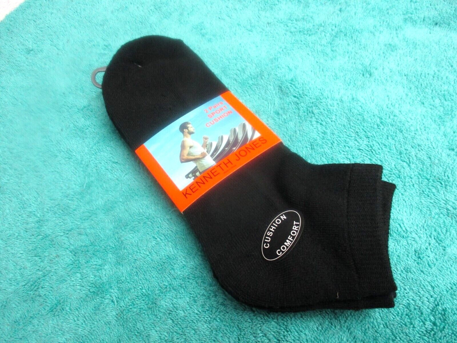 Kenneth Jones Low Cut Sport Socks for Men - 2 Pairs (4 Socks) - Size 7-12 - Black-image