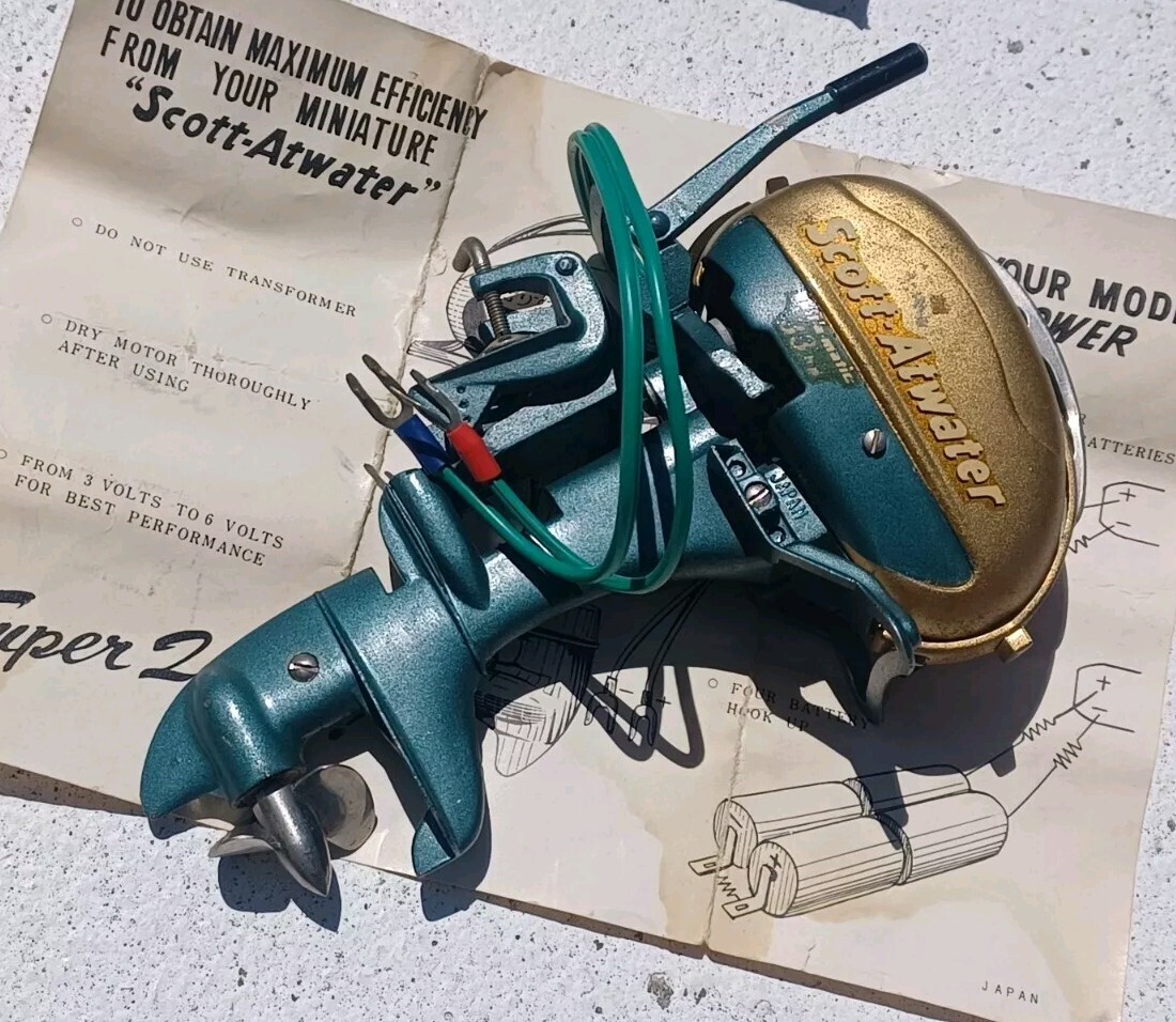 Scott-Atwater 船外機モーター模型 VINTAGE 1950'S SCOTT ATWATER ELECTRIC TOY BOAT MOTOR BATTERY