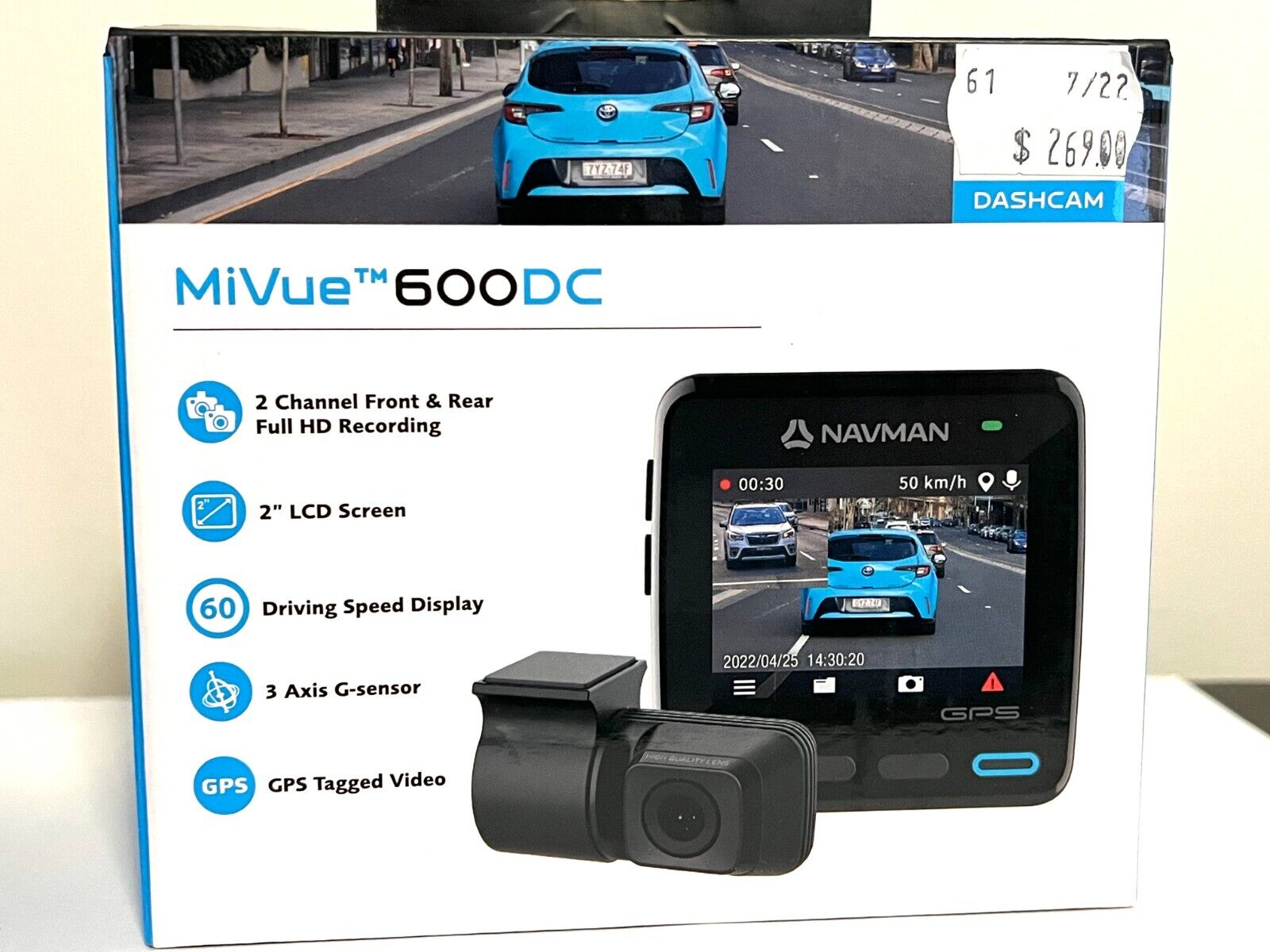 Navman MiVue 600 Dashcam 2 Channel Front & Rear Full HD 1080p *BRAND NEW IN BOX*