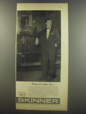 1956 After Six Evening Wear of Skinner Fabrics Ad - 1911 Pierce Arrow 66 Car