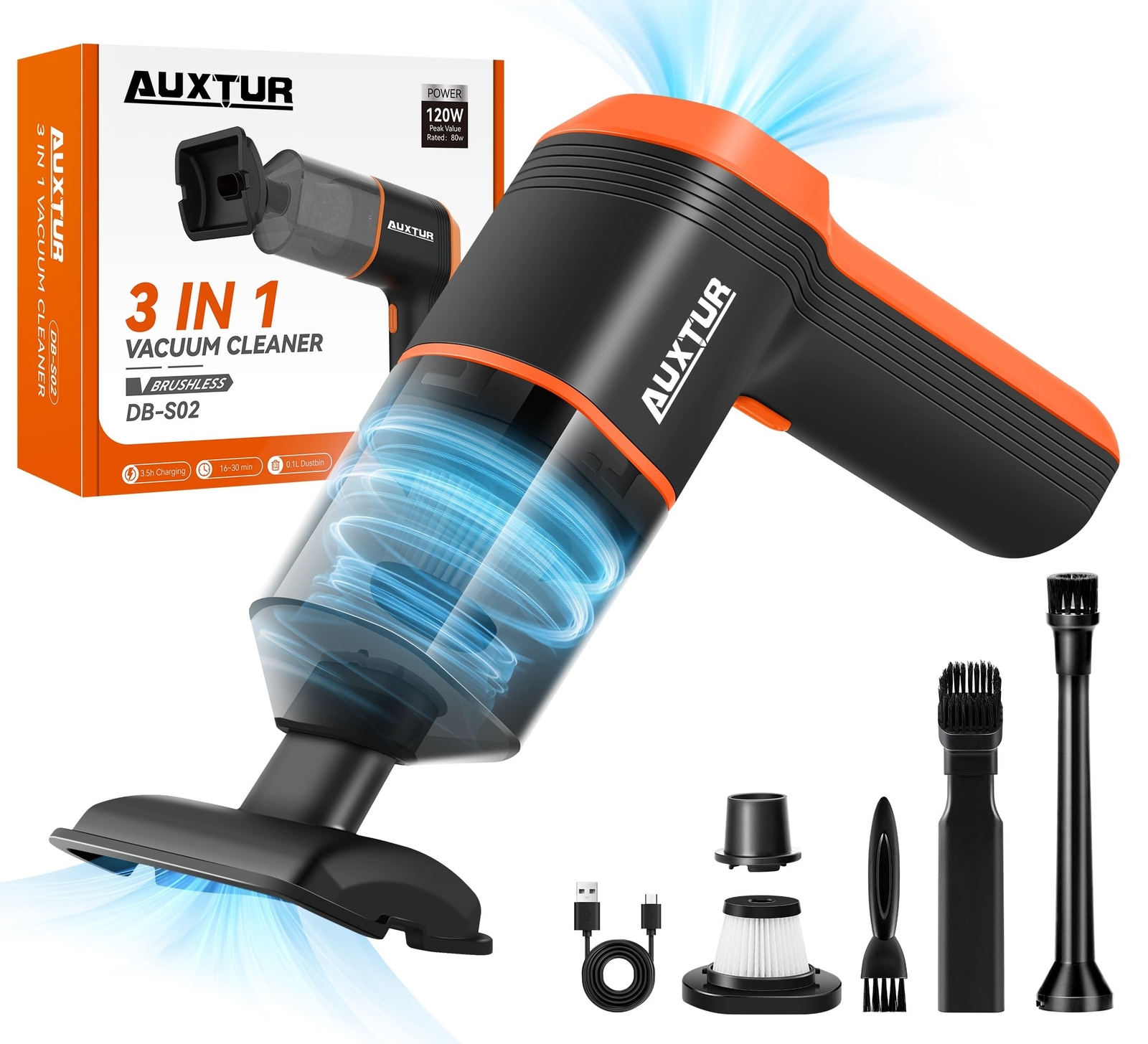 Handheld Vacuum Cordless-12000PA Car Vacuum Cleaner,3 in 1 High Power Brushle...-image