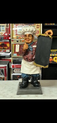 GARAGE DECOR 32 X12 X11 CAVE LARGE ITALIAN CHEF STATUE CAFE KITCHEN W/MENU BOARD