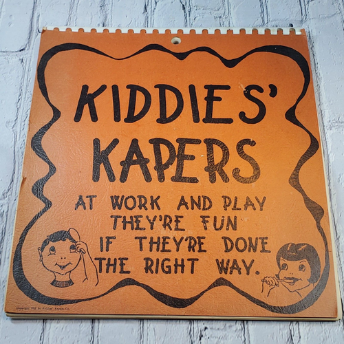 Vintage Kiddies' Kapers Child's Task List Chart Book Clean Pages 1952