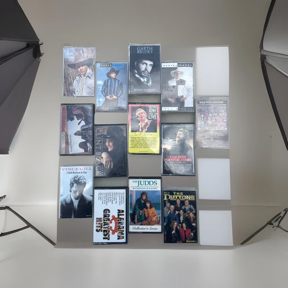 Country Music Cassette Lot Garth Brooks Willie Nelson George Jones Clint Black Foto 2 de 4
