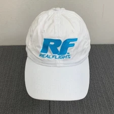 RF Real Flight Baseball Hat Cap Unisex Adjustable White Blue Cotton Strapback