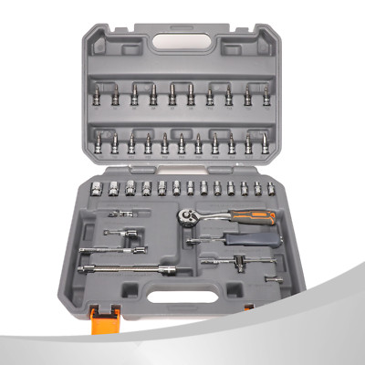 42Pcs 1/4'' Ratchet Torque Bits Bit Drvie Socket Tool Kit Set w/ Storage Case