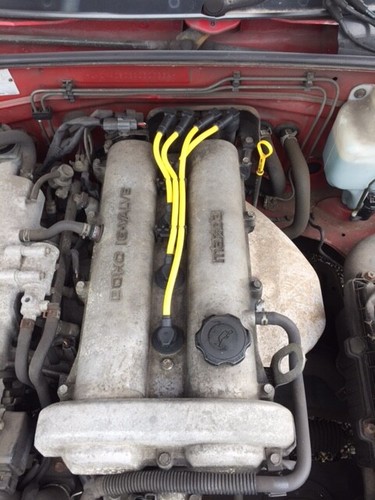 HT leads & Bosch spark plugs set yellow, Mazda MX5 mk1 mk2 1.6 & 1.8, plug wires - Picture 3 of 3