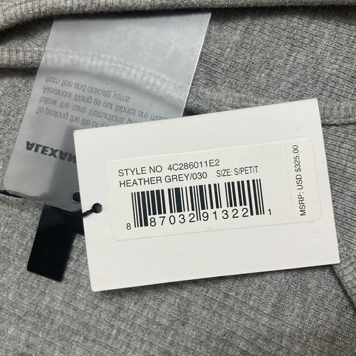 T Alexander Wang Heather Gray Knit Dress Cutout Long Sleeve Fitted Size Small - Picture 9 of 9