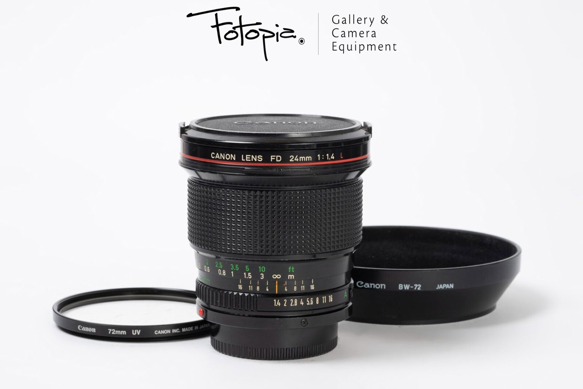 Canon FD 24mm F1.4 L with lens hood & UV filter (90%new; FD mount