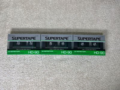 Sealed Realistic Supertape HD-90 Hi-Definition Cassette Tape 3 Pack