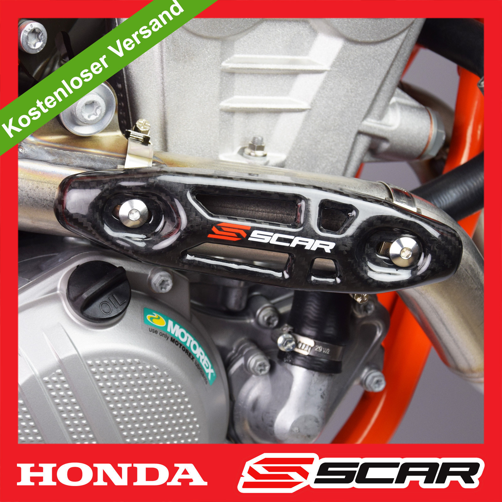 Protection chaleur carbone collecteur anti-brûlure pour moto de cross Honda CRF 250