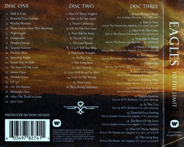 The Eagles To The Limit The Essential Collection New & Sealed 3CD Set - Image 2 of 2