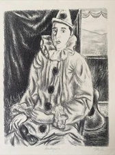 Joseph (Jo) Rollo (American 1904-2001) Harlequin 1936 Signed Lithograph ed. 100