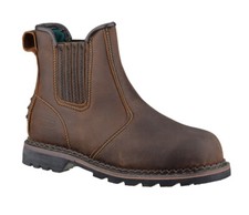 Mens Leather Safety Steel Toe Chelsea Slip On Dealer Work Ankle Boots Shoes Size