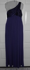 Davids Bridal Long Formal Purple Gown ( 1 Shoulder Sash Back Dress ) Size 6