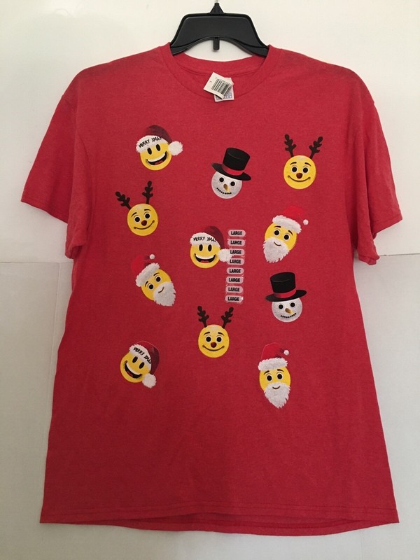 New Emoji christmas T-shirt Red Size Large