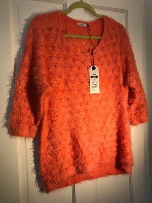 ROUND NECK ROSE FLUFFY SWEATER BY ONLY SIZE XL -50 in