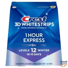 Crest 3D Whitestrips 1-Hour Express At-home Teeth Whitening Kit - 10 Treatments: