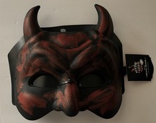 Adult DEVIL HALF-MASK NEW OS Horns Red/Black