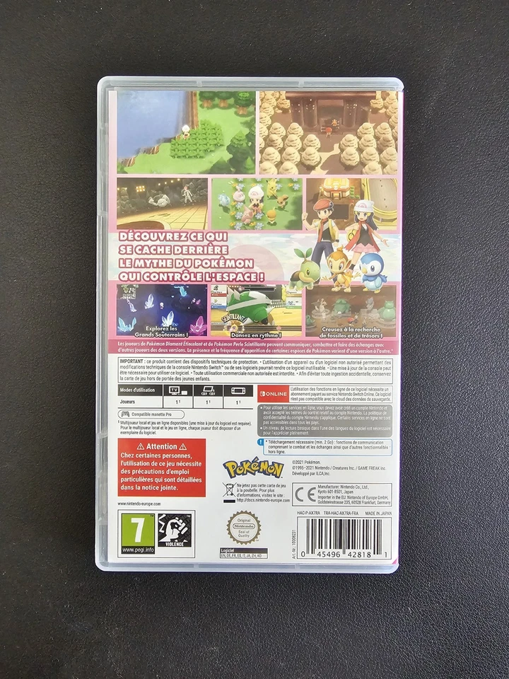 POKEMON PERLE SCINTILLANTE SWITCH FR OCCASION (GAME IN ENGLISH/FRANCAIS/DE/ES/IT, photo 2 sur 3