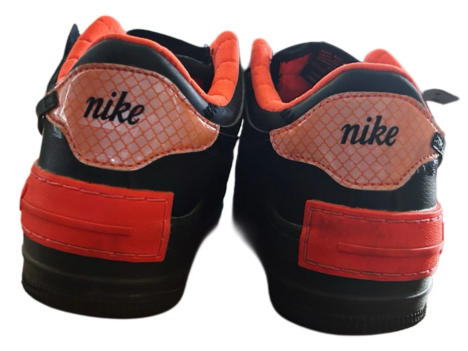 Black & Orange Nike Air Force 1's Women's 7.5  Shadow SE Black Hyper Crimson - Image 3 of 4