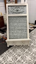 White Farmhouse Wood And Tin Washboard Shelf ...