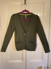 Whitestuff Cardigan, Size 10. Gorgeous Viscose/Cashmere Knit In Olive-Pockets