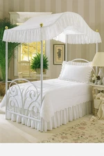Bed Canopy Cover Twin Size Fantasy Eyelet White  Top straight or Arched Canopies