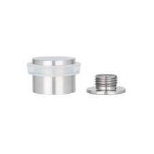 Stainless Steel Door Stopper Screw Fastening White Rubber 0.94x0.83 Inch