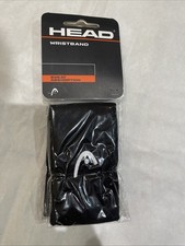 HEAD 2-Pack DOUBLE-WIDE 5" inch Wristbands Black Cotton/Nylon/Elastane New