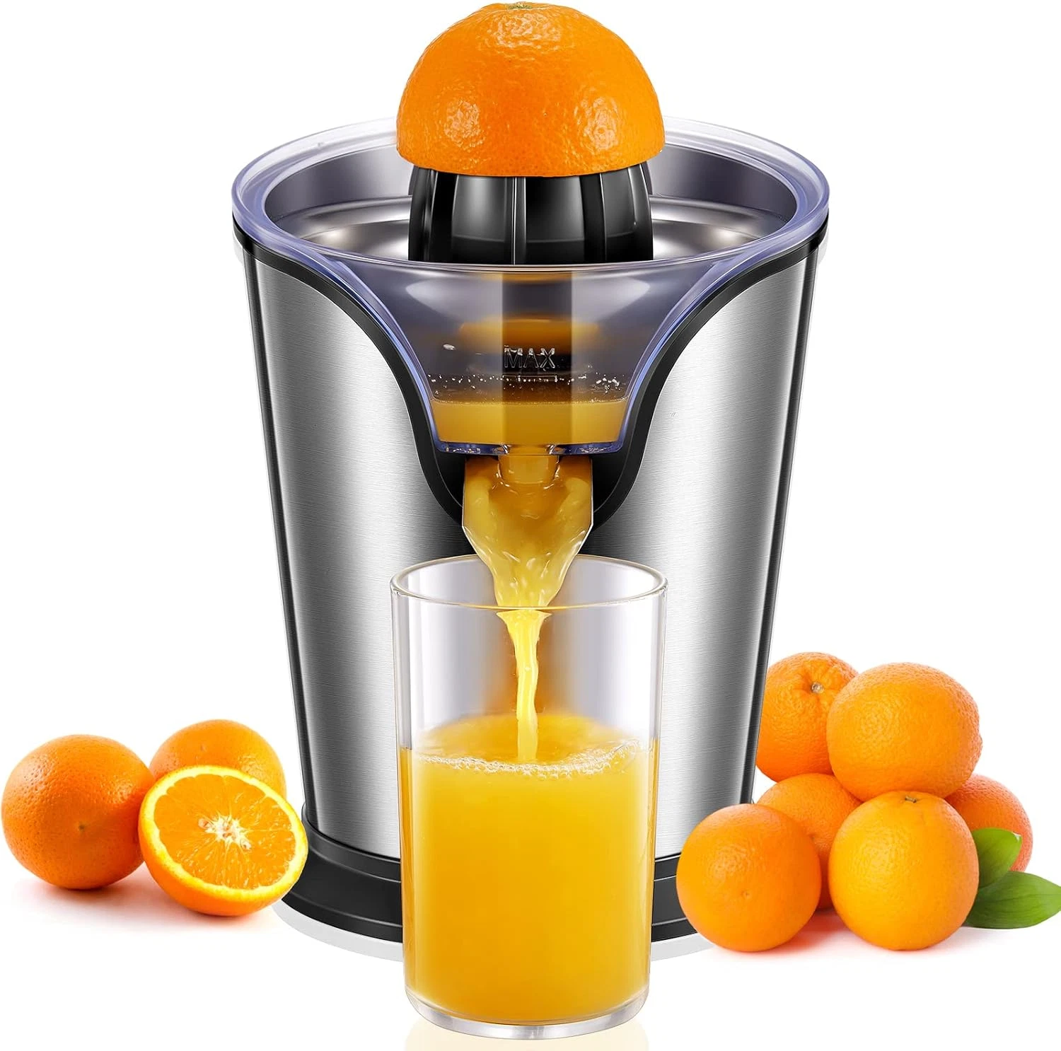 Orange Juicer Squeezer Electric Citrus Juicer with Two Interchangeable Cones Sui