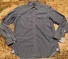 BANANA REPUBLIC PREPPY BUTTON DOWN LONG SLEEVE SHIRT  MENS M, 15-15 1/2  BLUE