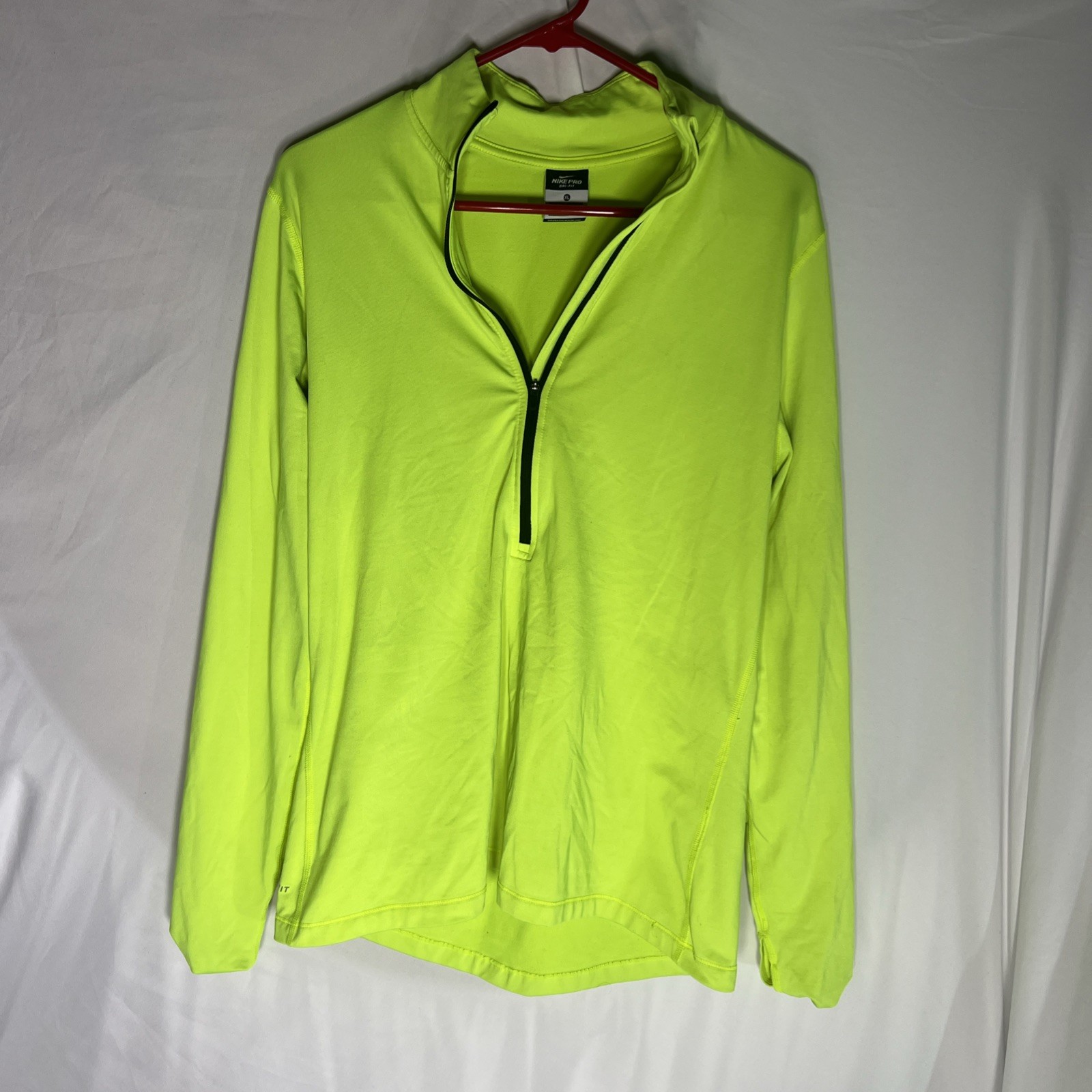 Women's Nike Pro Dri-FIT Half Zip Pullover  |  Neon Yellow  