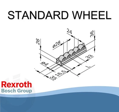 ROLLER SECTION BOSCH REXROTH 3842537776 | LEAN GRAVITY WHEEL CONVEYOR TRACK BED
