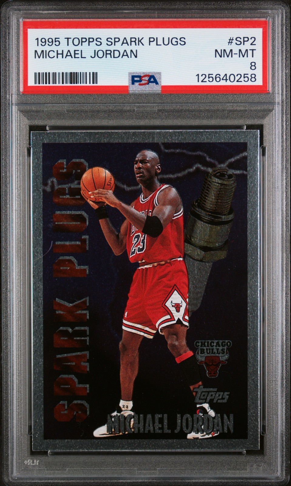 1995 TOPPS SPARK PLUGS #SP2 MICHAEL JORDAN PSA 8