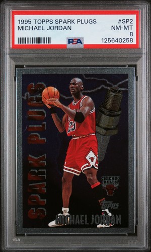 1995 TOPPS SPARK PLUGS #SP2 MICHAEL JORDAN PSA 8