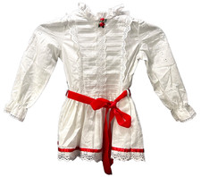 Vintage Girls White Eyelet Lace Rose Dress. 4T