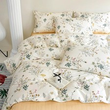HighBuy Floral Duvet Cover Twin 100 Cotton Girls Yellow Floral Botanical Coq...