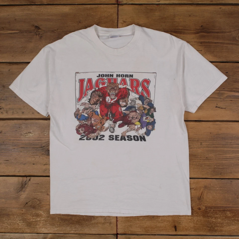 Vintage Hanes Graphic T Shirt L Varsity Football White Tee