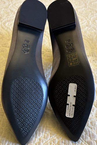 NWOB Tory Burch Darley Grey Satin Flats Pointed Toe Size 6M - Picture 5 of 21
