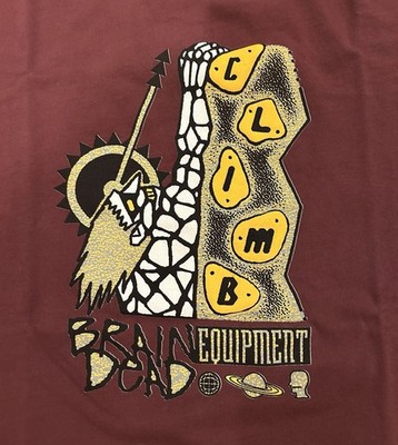 Brain Dead T-Shirt Biomechanic Bouldering Graphic Print Mens M