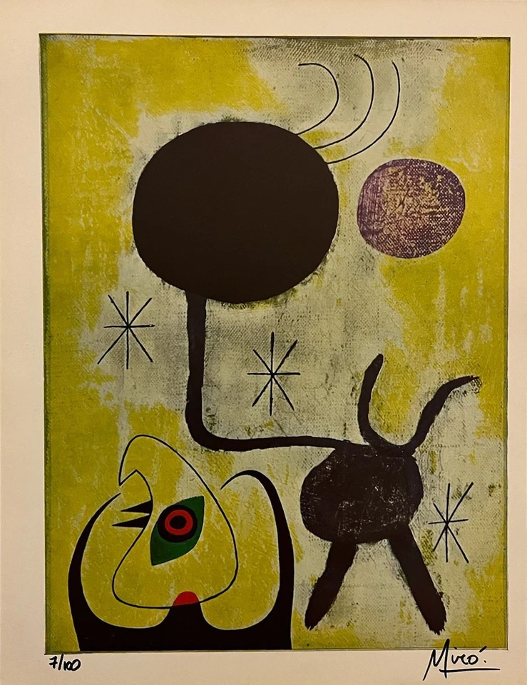 Impresión, certificado de autenticidad y valoración original firmada por Joan Miró por $3.500 USD*. Foto 2 de 4