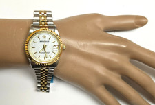 NEW REGINALD TWO 2 TONE S/STEEL MOP DIAL WATERPROOF,DATE CLASSIC LADY'S WATCH