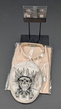 White Black Men's Skull Cap Hat with Skull Graphic Casual Spring Summer Style