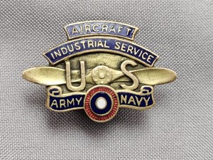 WWI Aircraft Industrial Service Army Navy Pin ~ Whitehead & Hoag