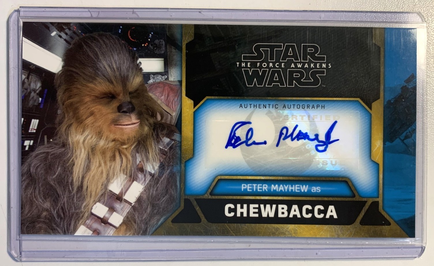 2017 Star Wars Force Awakens Widevision Auto Peter Mayhew as Chewbacca #2/5 view 1