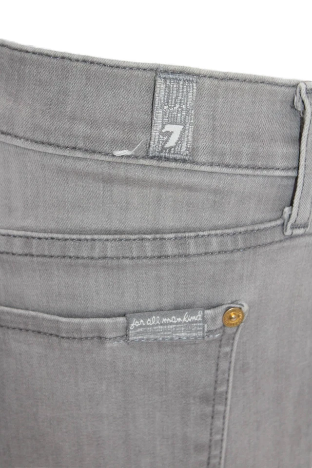 7 For All Mankind Women Skinny Ankle Cropped Gray Jeans Size 31 - Image 4 of 4