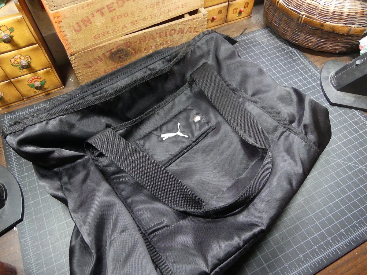 PUMA Black Pink Tote Bag Carry All Gym Travel Tote Purse 18