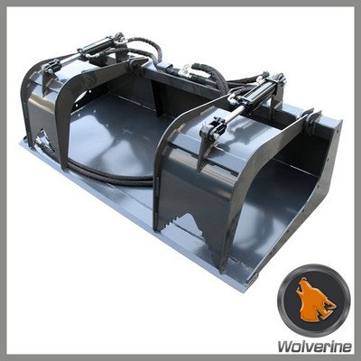 Wolverine 72'' Dual Cylinder Root Grapple Bucket Attachment Fits Skid Steer USA