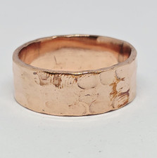 Solid Pure Copper Minimalist Healing Ring, Handmade, Unisex, Hammer Comfort Band